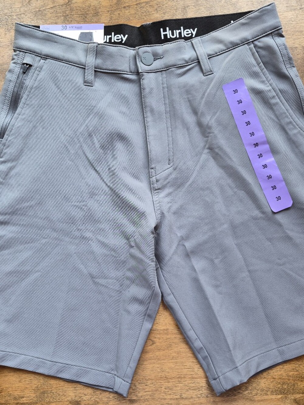 NWT Hurley Trek Hybrid Shorts Men Size 30/9.7 Gray Stretch Water Repellent Chino